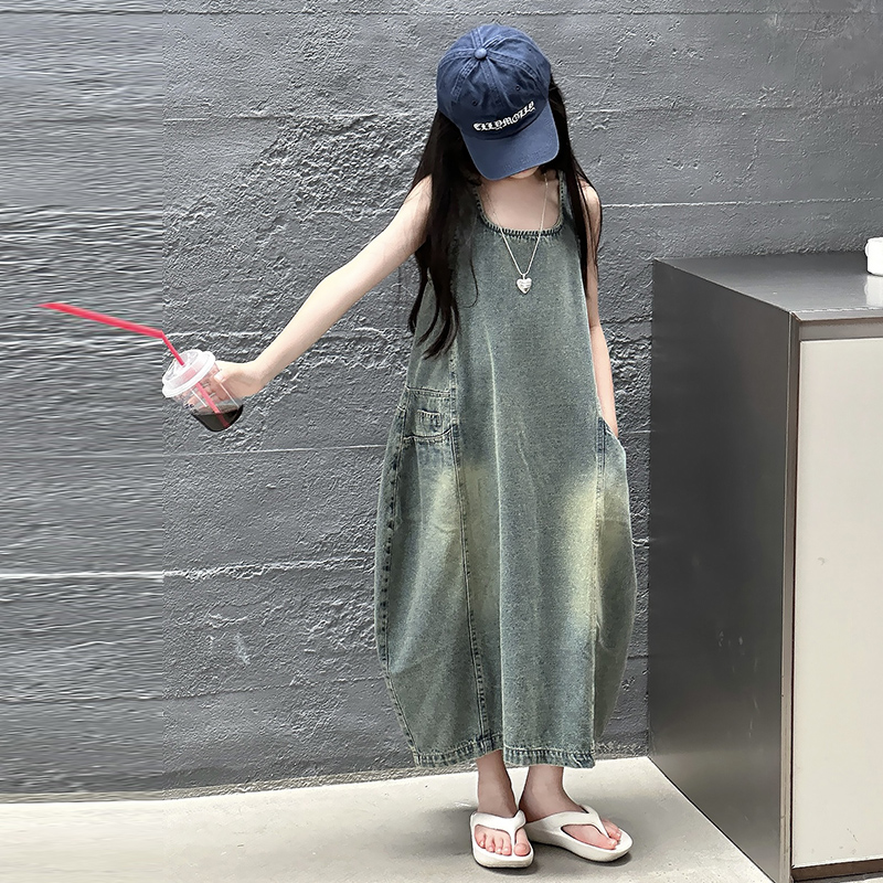 Vintage Blue Children Girls Hi – обзор и цена Summer Clothing Linen