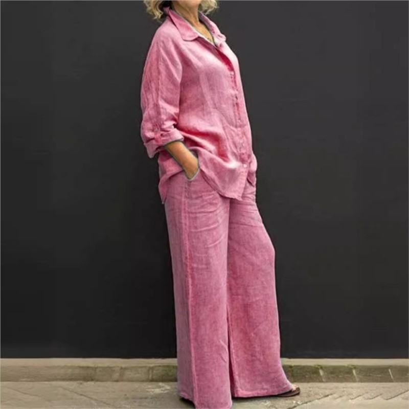 Two Pieces Set Autumn Vintage  – обзор и цена Summer Linen Clothing For Women