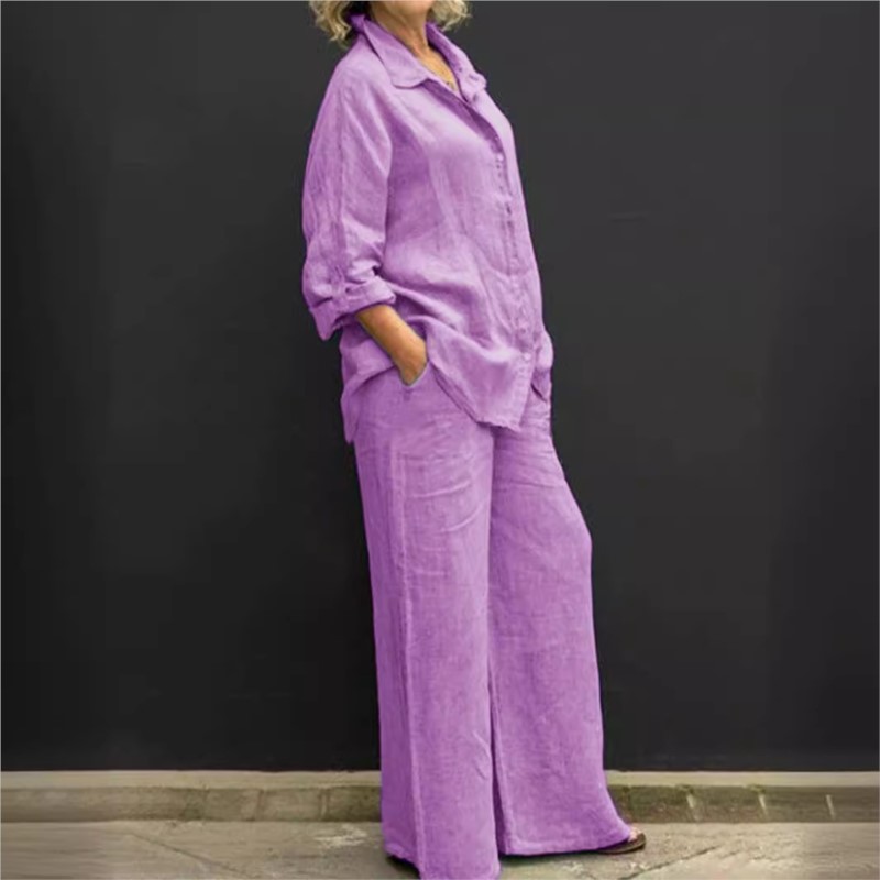 Two Pieces Set Autumn Vintage  – обзор и цена Summer Linen Clothing For Women