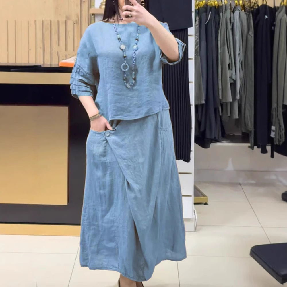 Women's Cotton Linen Skirts Se – обзор и цена Summer Clothing Linen