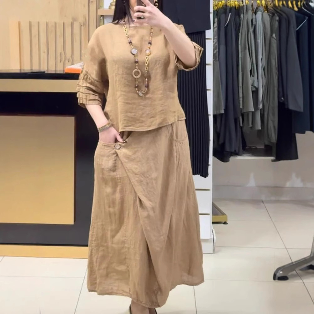 Women's Cotton Linen Skirts Se – обзор и цена Summer Clothing Linen