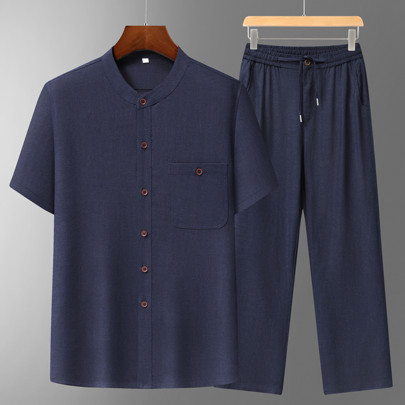 Men's Cotton Linen Tang Suit S – обзор и цена Summer Clothing Linen