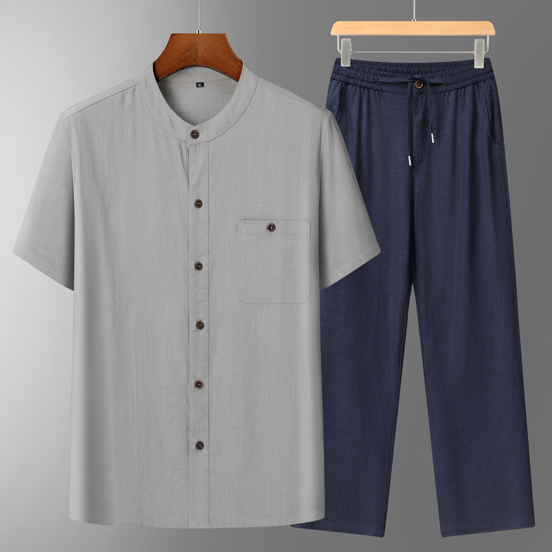Men's Cotton Linen Tang Suit S – обзор и цена Summer Clothing Linen
