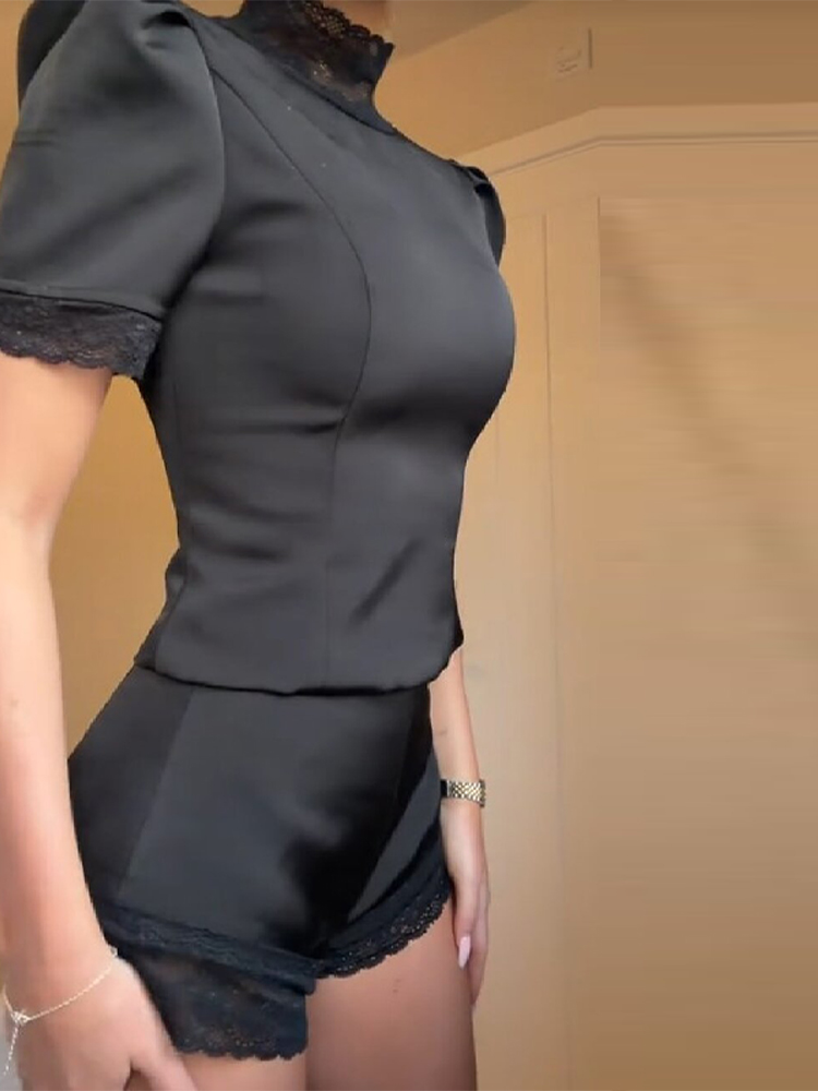 New Satin Lace Edge Top Short  – обзор и цена Off Shoulder Blouse